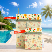 Minimono Islak Kuru Çanta 2'li Paket - Bej - Karpuz & Ananas