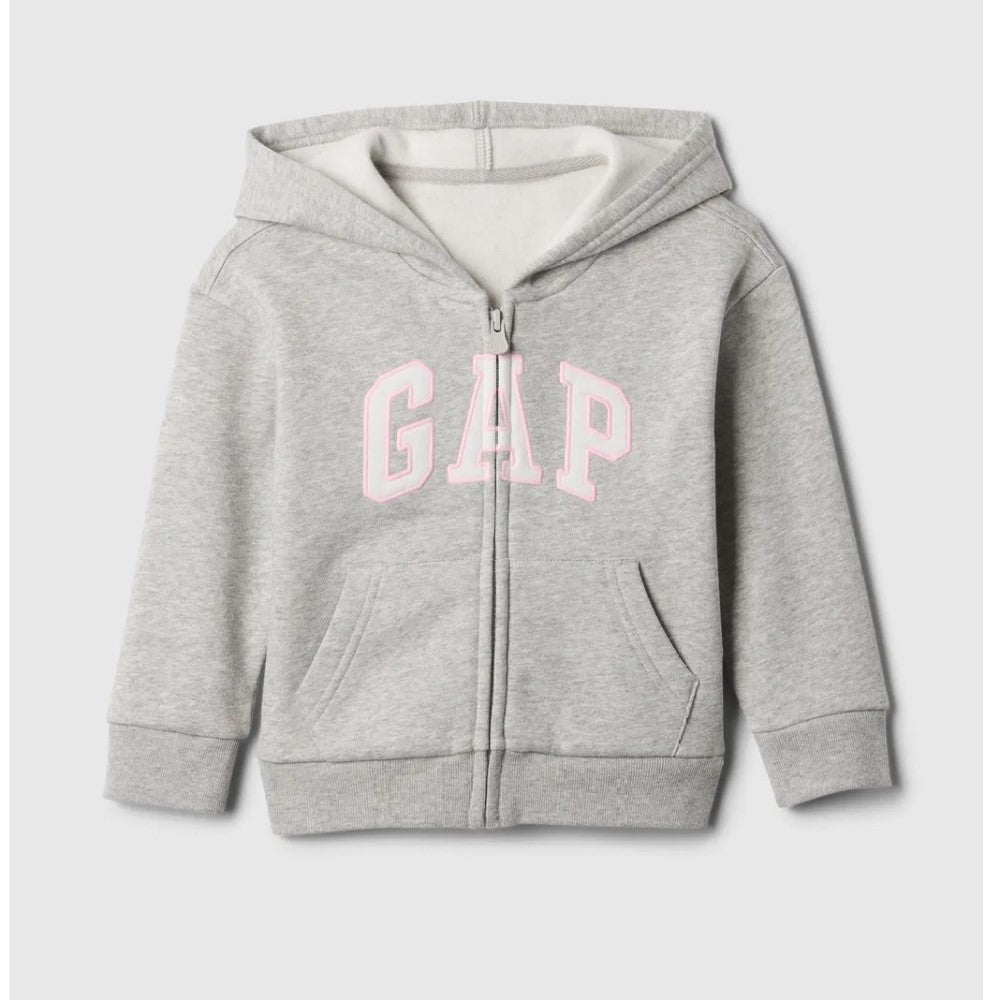 GAP Logolu Kız Bebek Relaxed Fermuarlı S-Shirt Ceket Gri