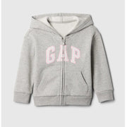 GAP Logolu Kız Bebek Relaxed Fermuarlı S-Shirt Ceket Gri