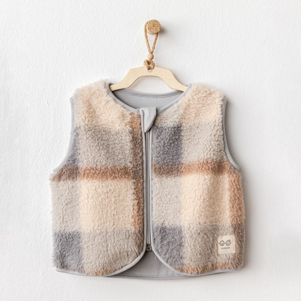 Andywawa Erkek Bebek Kışlık Yelek Vest Welsoft Warm Heat Ekru