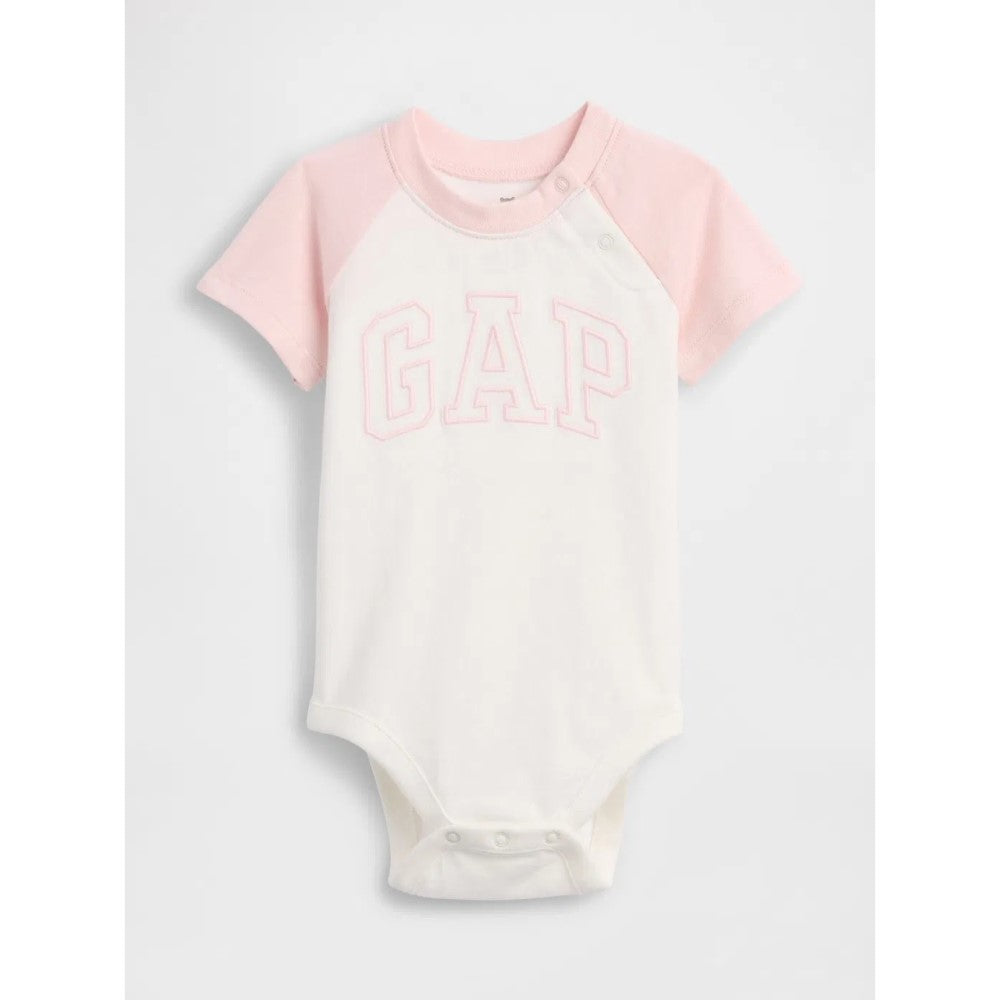 Gap Logolu Kız Bebek Organik Pamuklu Body Pembe