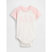 Gap Logolu Kız Bebek Organik Pamuklu Body Pembe