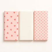 Mama Yoyo 3'lü Müslin Set - Pudra Kalp Takım