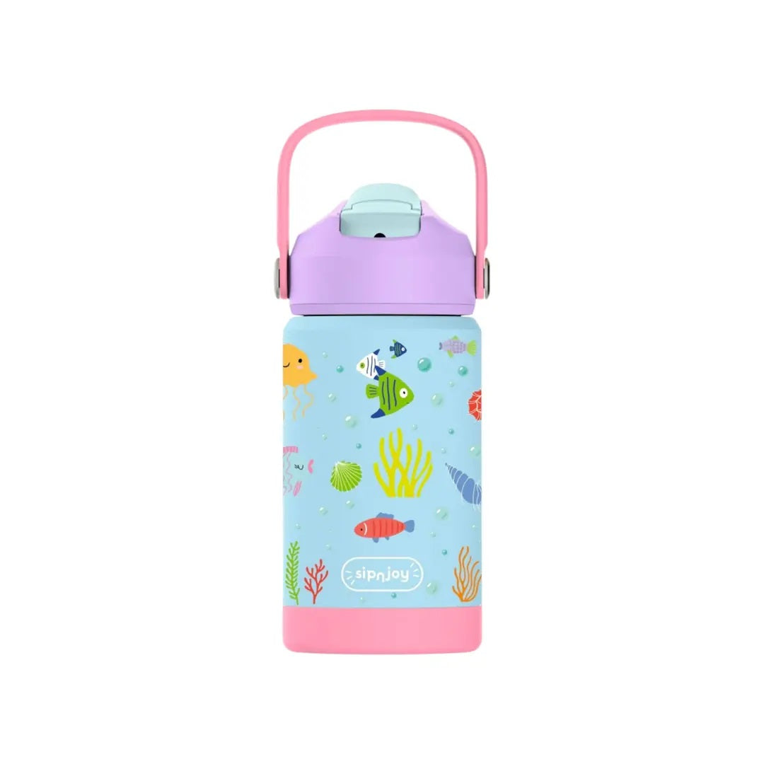 SipnJoy FlipSip Çocuk Su Termosu 360 ml - Ocean Whisper