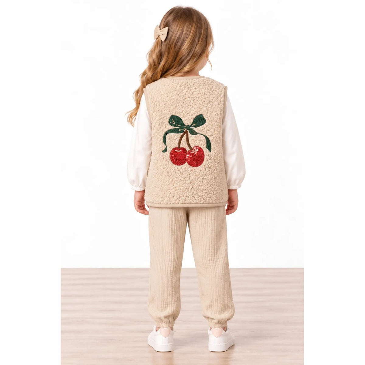 Miela Kids Cherry Shine Peluş Yelek Bej