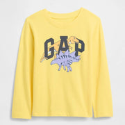 GAP Erkek Çocuk Grafik Baskılı Uzun Kol T-Shirt Sarı