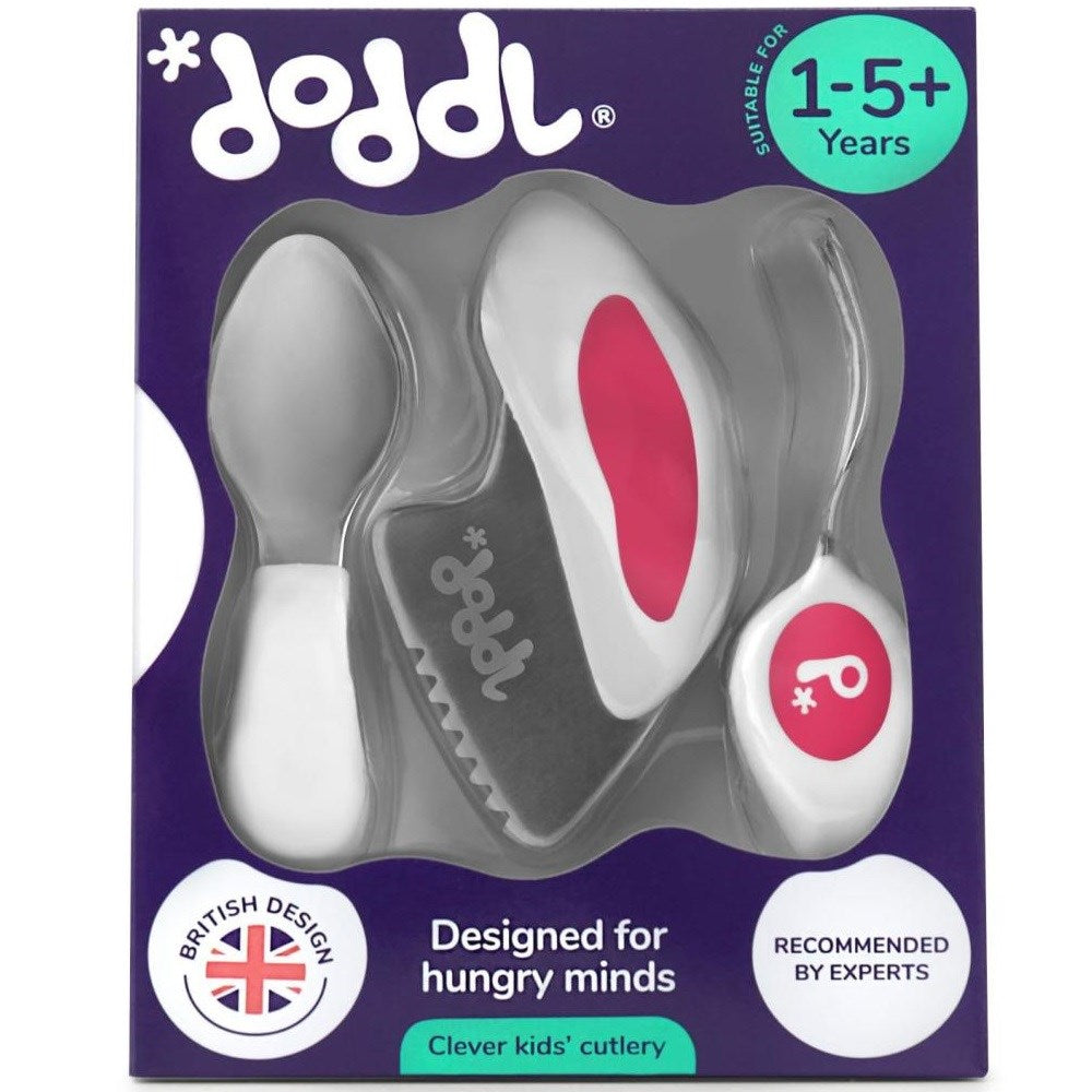 Doddl Çatal Kaşık Bıçak Seti 1-5 Yaş Magenta