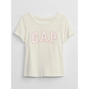 GAP Logo Kız Bebek Kısa Kol T-shirt Ekru