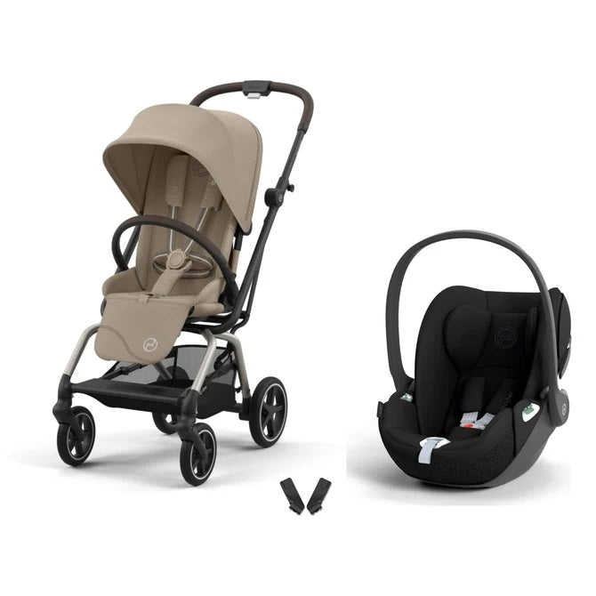 Cybex Eezy S Twist+2 360° Almond Beige bebek arabası ve Cloud T i-Size Sepia Black ana kucağı travel sistem