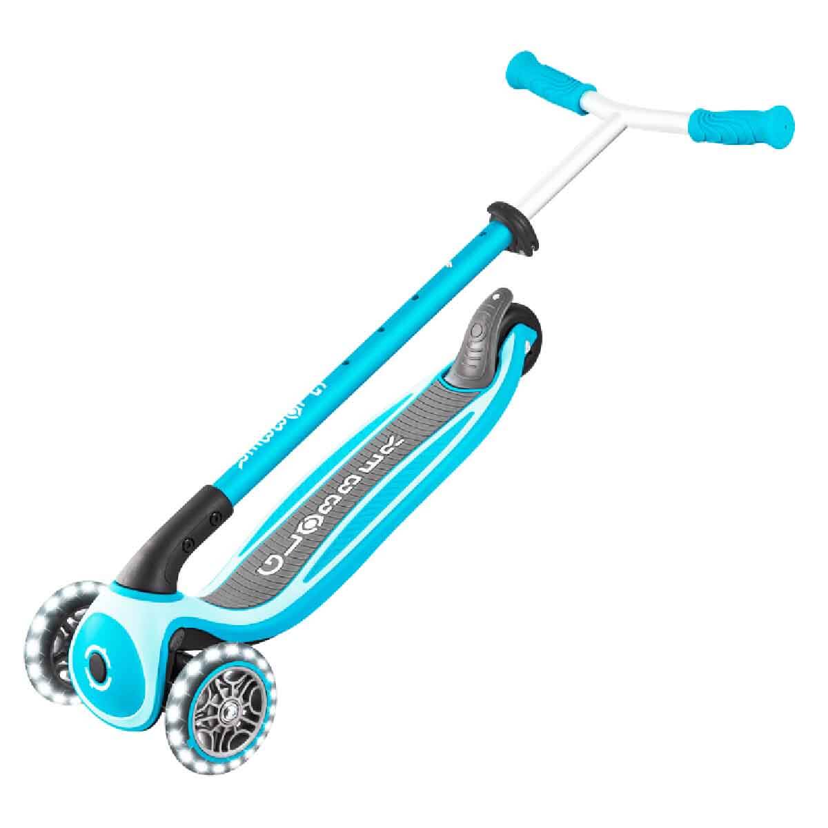 Globber Master Işıklı Katlanabilir Scooter - Okyanus Mavisi