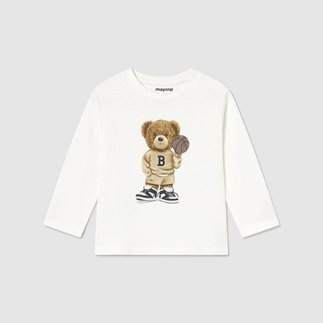 Mayoral Kışlık Erkek Bebek Uzun Kol T-shirt Ekru