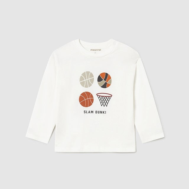 Mayoral Kışlık Erkek Bebek Uzun Kol T-shirt Ekru