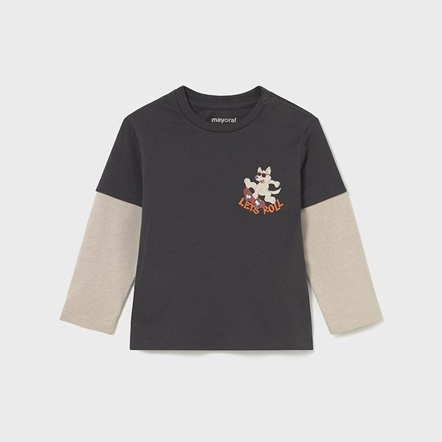 Mayoral Kışlık Erkek Bebek Uzun Kol T-shirt Siyah