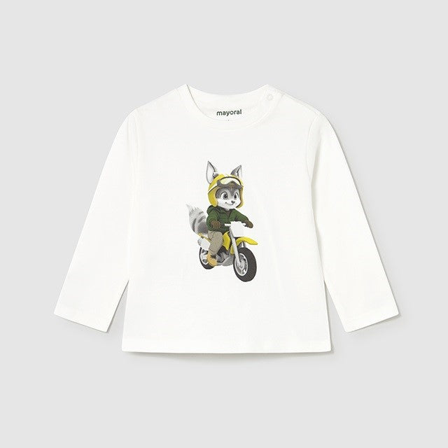 Mayoral Kışlık Erkek Bebek Uzun Kol T-shirt Ekru