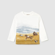 Mayoral Kışlık Erkek Bebek Uzun Kol T-shirt Ekru