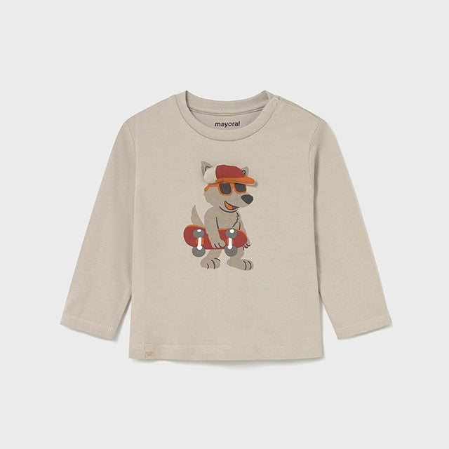 Mayoral Kışlık Erkek Bebek Uzun Kol T-shirt Bej