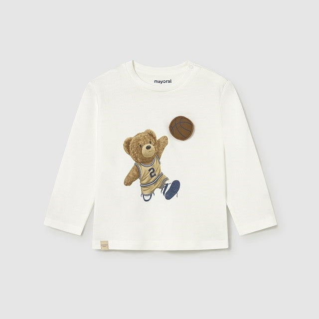 Mayoral Kışlık Erkek Bebek Uzun Kol T-shirt Ekru