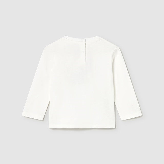 Mayoral Kışlık Erkek Bebek Uzun Kol T-shirt Ekru