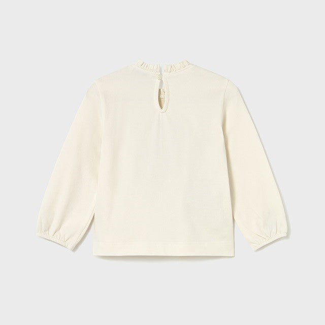 Mayoral Kışlık Kız Bebek Uzun Kol T-shirt Ekru