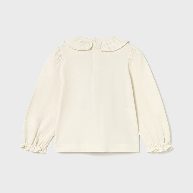 Mayoral Kışlık Kız Bebek Uzun Kol T-shirt Ekru