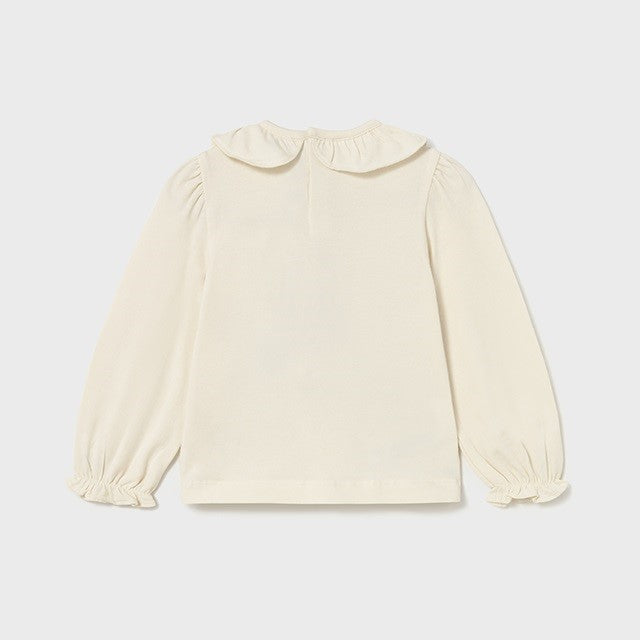 Mayoral Kışlık Kız Bebek Uzun Kol T-shirt Ekru