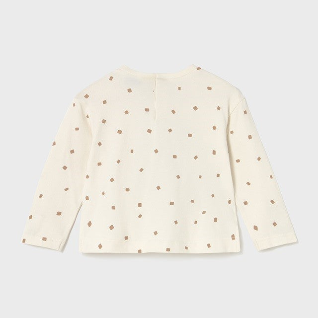 Mayoral Kışlık Kız Bebek Uzun Kol T-shirt Ekru