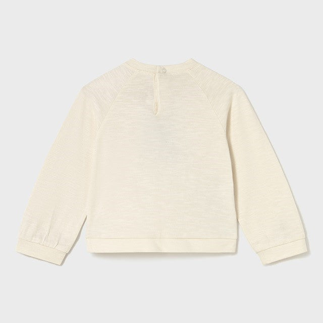 Mayoral Kışlık Kız Bebek Uzun Kol Sweatshirt Bej