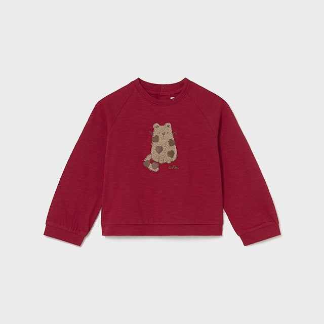 Mayoral Kışlık Kız Bebek Uzun Kol Sweatshirt Kırmızı
