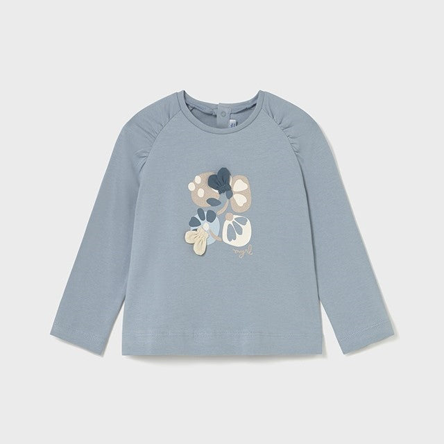 Mayoral Kışlık Kız Bebek Uzun Kol T-shirt Mavi