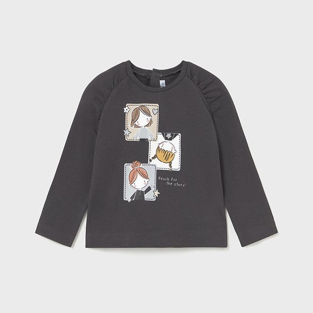 Mayoral Kışlık Kız Bebek Uzun Kol T-shirt Siyah