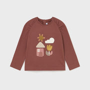 Mayoral Kışlık Kız Bebek Uzun Kol T-shirt Kahverengi