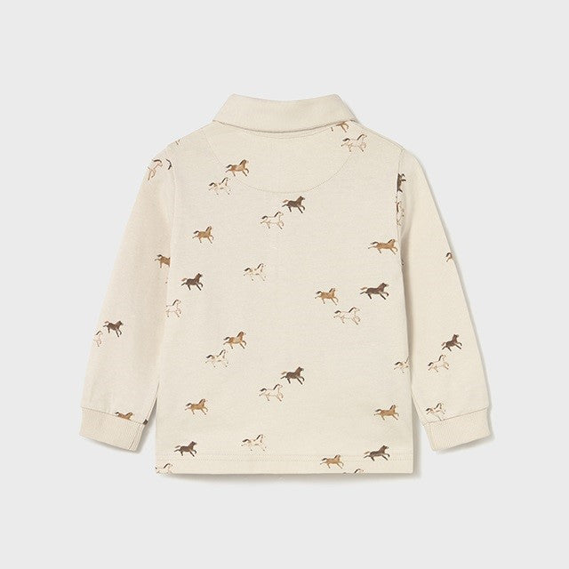 Mayoral Kışlık Erkek Bebek Polo Uzun Kol T-shirt Bej