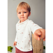 Mayoral Kışlık Erkek Bebek Polo Uzun Kol T-shirt Ekru