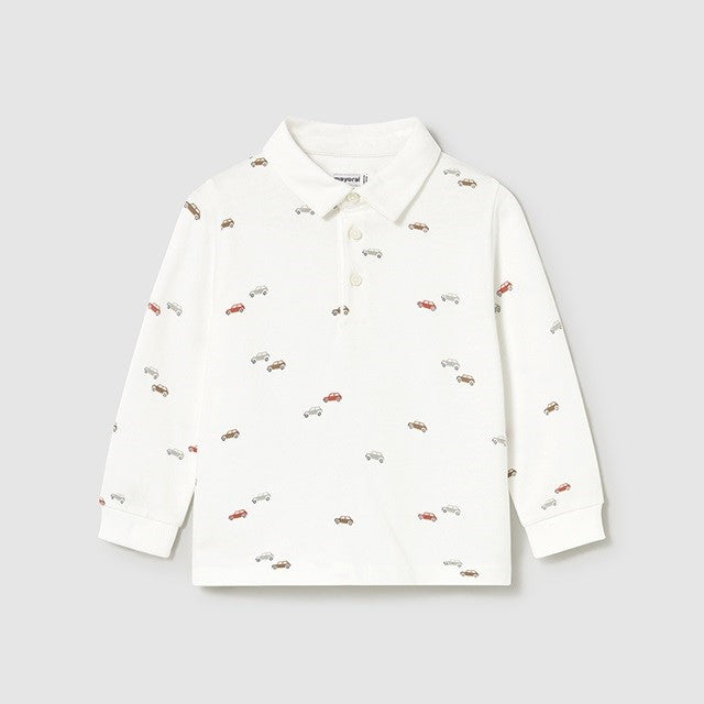 Mayoral Kışlık Erkek Bebek Polo Uzun Kol T-shirt Ekru