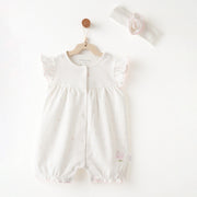 Andy Wawa Andywawa Kız Bebek Yazlık Romper Tulum Band Set Ekru - Body,Tulum,Zıbın
