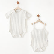 Andy Wawa Andywawa Yazlık Kız Bebek Body 2'li Set - Jacquard Ekru - Body,Tulum,Zıbın