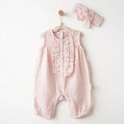 Andy Wawa Andywawa Kız Bebek Yazlık Romper Tulum Band Set Pembe - Body,Tulum,Zıbın