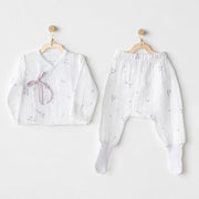 Andy Wawa Andywawa Kız Bebek Müslin 2'li Set- Magical Butterfly Beyaz - Body,Tulum,Zıbın