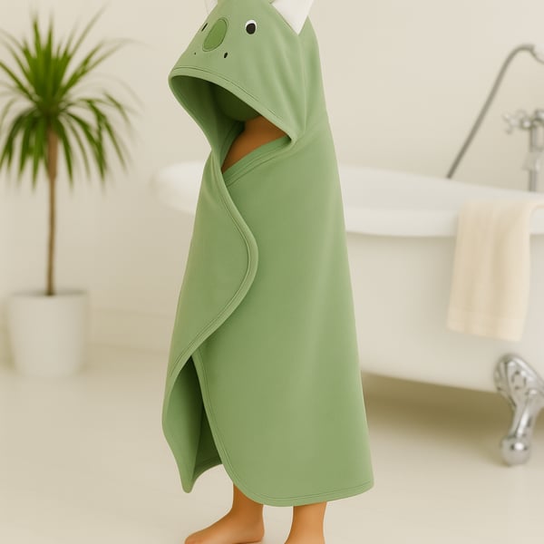 Mama Yoyo Organik Dinozor Bebek Banyo Havlusu Yeşil