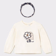 Mayoral Kışlık Kız Bebek Uzun Kol T-shirt Ekru