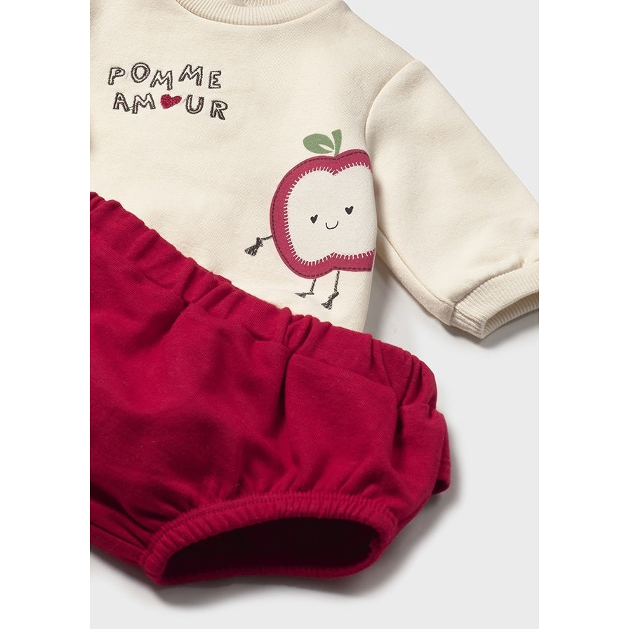 Mayoral Kışlık Kız Bebek Şort Bluz Yelek 3'lü Set Kırmızı