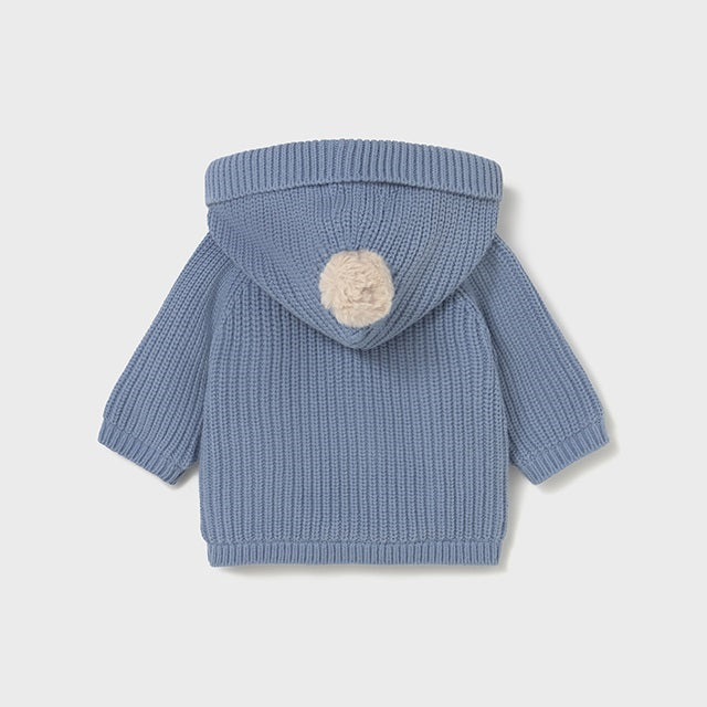 Mayoral Kışlık Erkek Bebek Kapşonlu Kürklü Örme Ceket Mavi