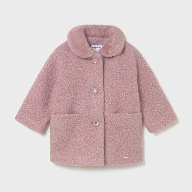 Mayoral Kışlık Kız Bebek Kürk Palto Pembe