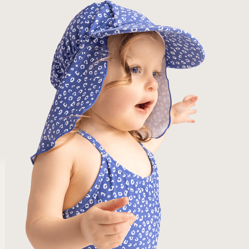 Swim Essentials Güneş Şapkası-Leopar Desenli Mavi