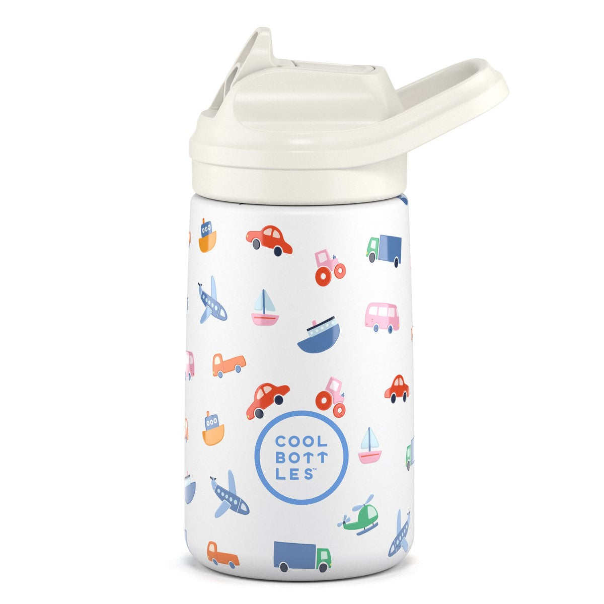 Cool Bottles Paslanmaz Çelik Suluk - The Kiddie Bottle Little Wheels 350 ml