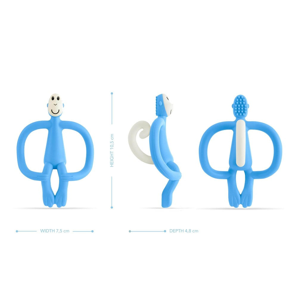 Matchstick Monkey Silikon Diş Kaşıyıcı Bebe Mavisi