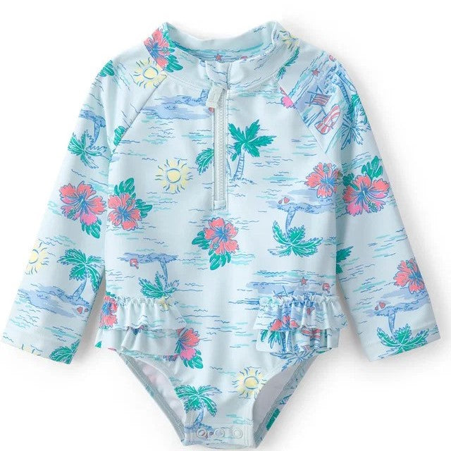 Carter's Kız Bebek Güneş Koruyucu Mayo - Tropikal Mavi
