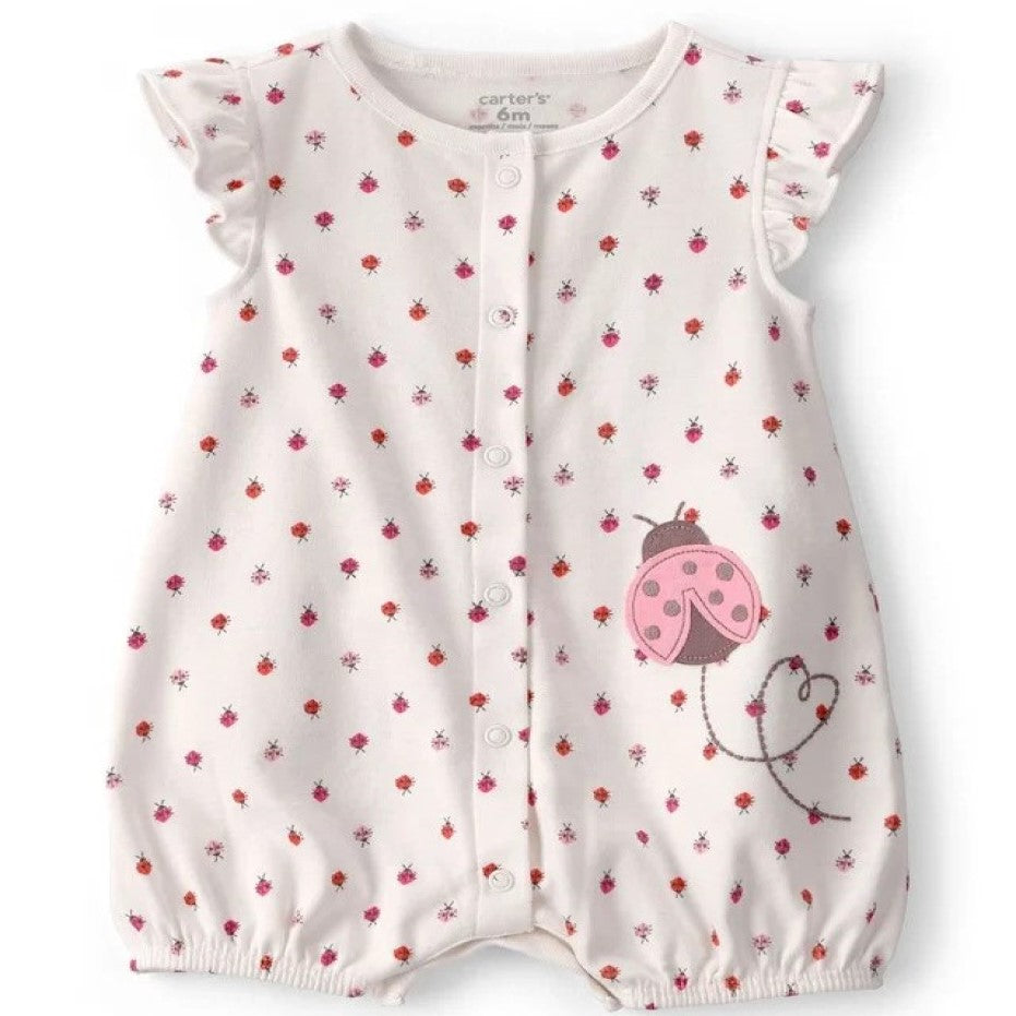 Carter's Kız Bebek Kısa Tulum Ekru Ekru