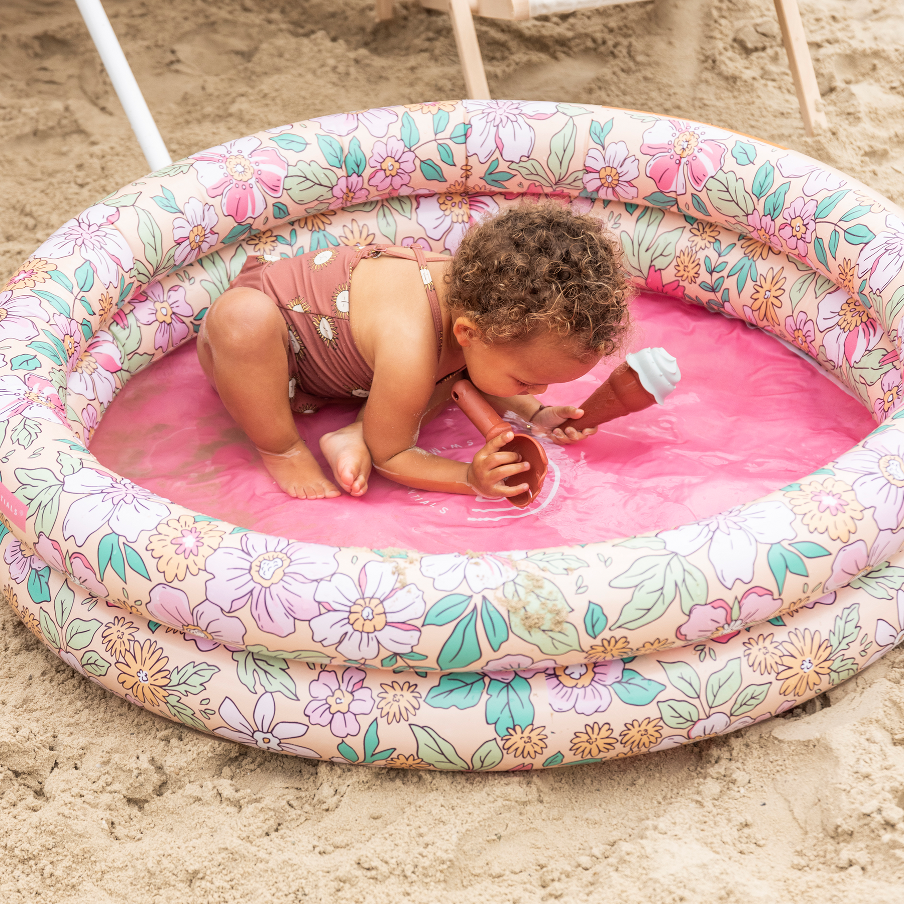 Swim Essentials Pink Blossom Çocuk Şişme Oyun ve Yüzme Havuzu 100 cm