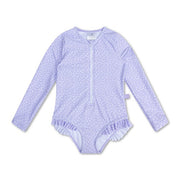 Swim Essentials UV Korumalı Uzun Kollu Mayo Leopar Desenli Lila